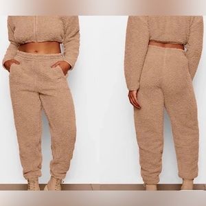 SKIMS Tiger’s Eye Teddy Pants NEW fleece track joggers sweatpant Kim Kardashian